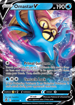 Omastar V #35 — Pokemon Silver Tempest