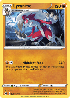 Lycanroc #74 — Pokemon Crown Zenith
