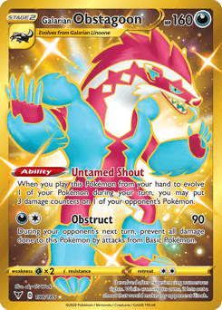 Galarian Obstagoon #198 — Pokemon Vivid Voltage