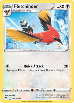 Fletchinder #139 — Pokemon Evolving Skies