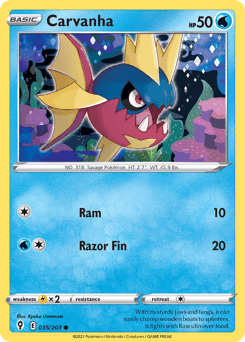 Carvanha #35 — Pokemon Evolving Skies