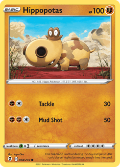 Hippopotas #84 — Pokemon Evolving Skies