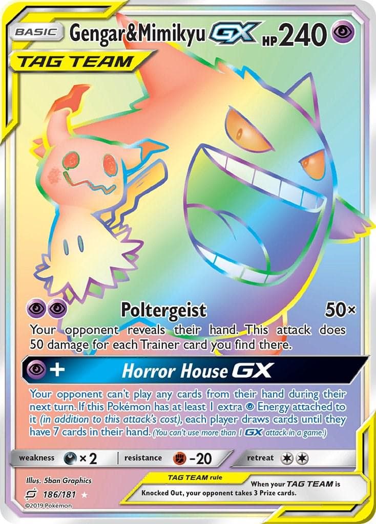 Gengar & Mimikyu GX #186 — Pokemon Team Up