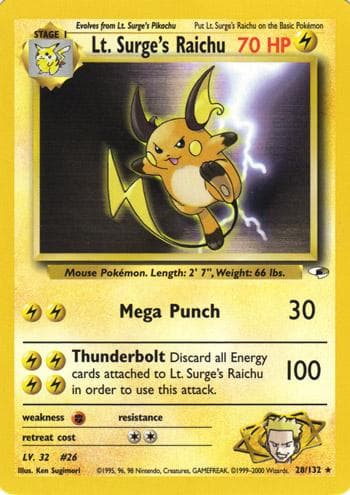 Lt. Surge's Raichu #28 — Pokemon Gym Heroes