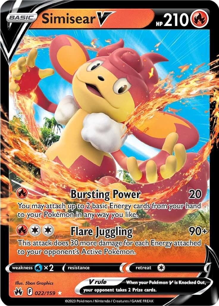 Simisear V #22 — Pokemon Crown Zenith