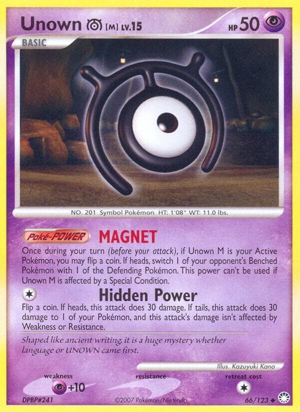 Unown M #66 — Pokemon Mysterious Treasures