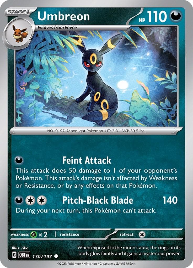 Umbreon #130 — Pokemon Obsidian Flames
