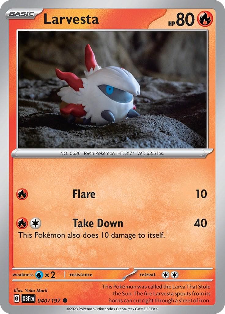 Larvesta #40 — Pokemon Obsidian Flames