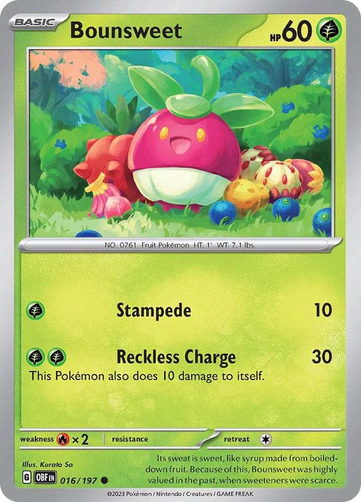 Bounsweet #16 — Pokemon Obsidian Flames