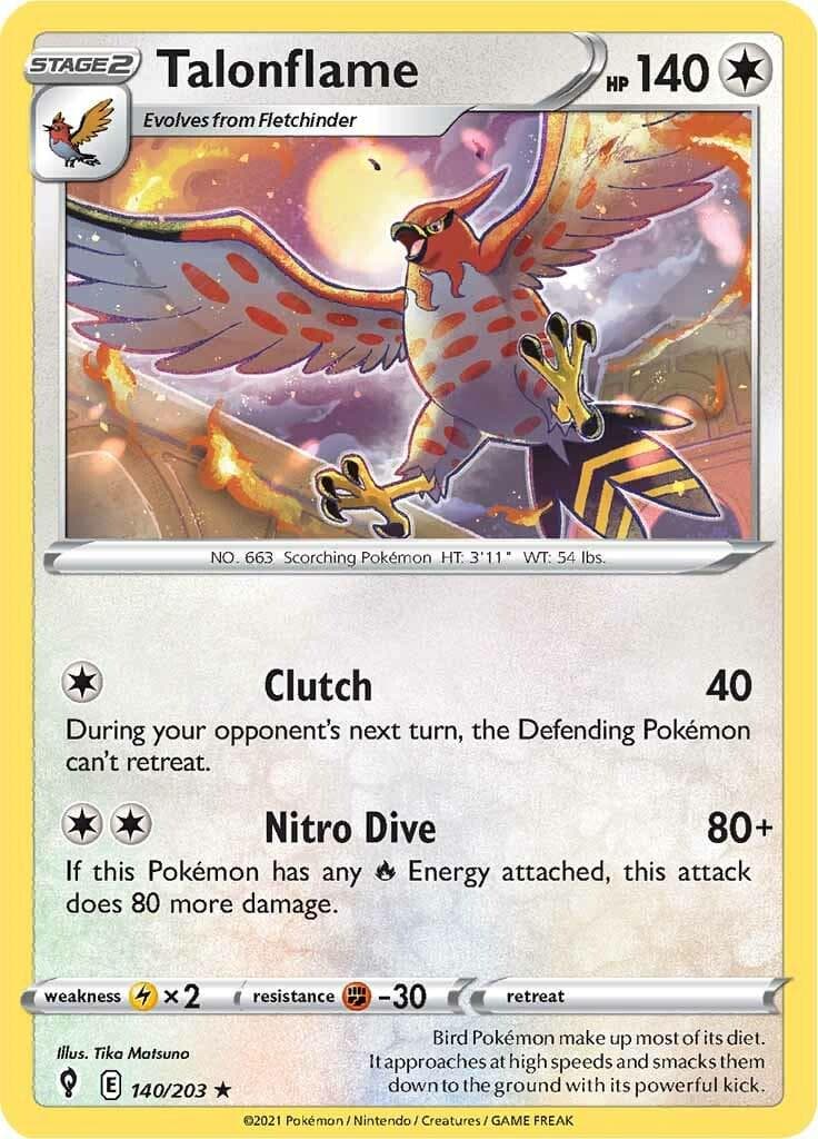 Talonflame #140 — Pokemon Evolving Skies