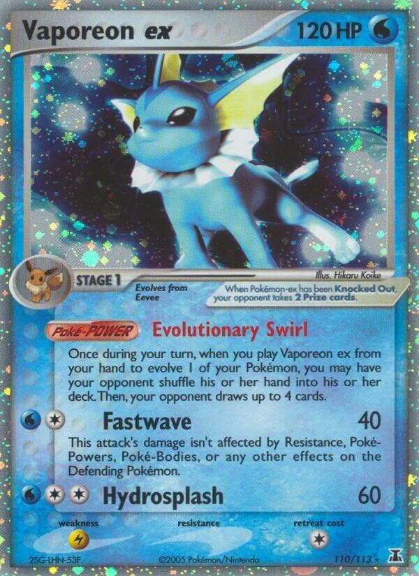 Vaporeon EX #110 — Pokemon Delta Species