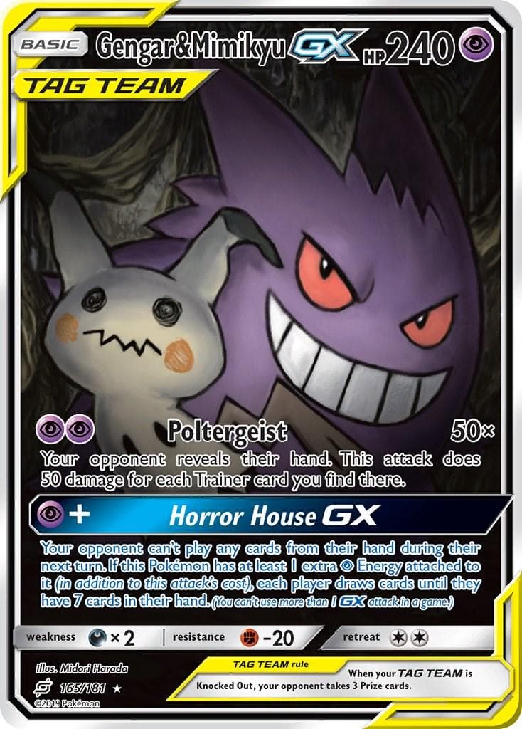 Gengar & Mimikyu GX #165 — Pokemon Team Up