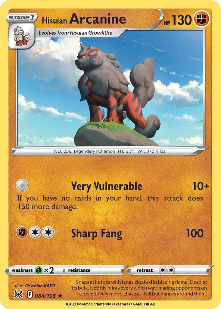 Hisuian Arcanine #84 — Pokemon Lost Origin
