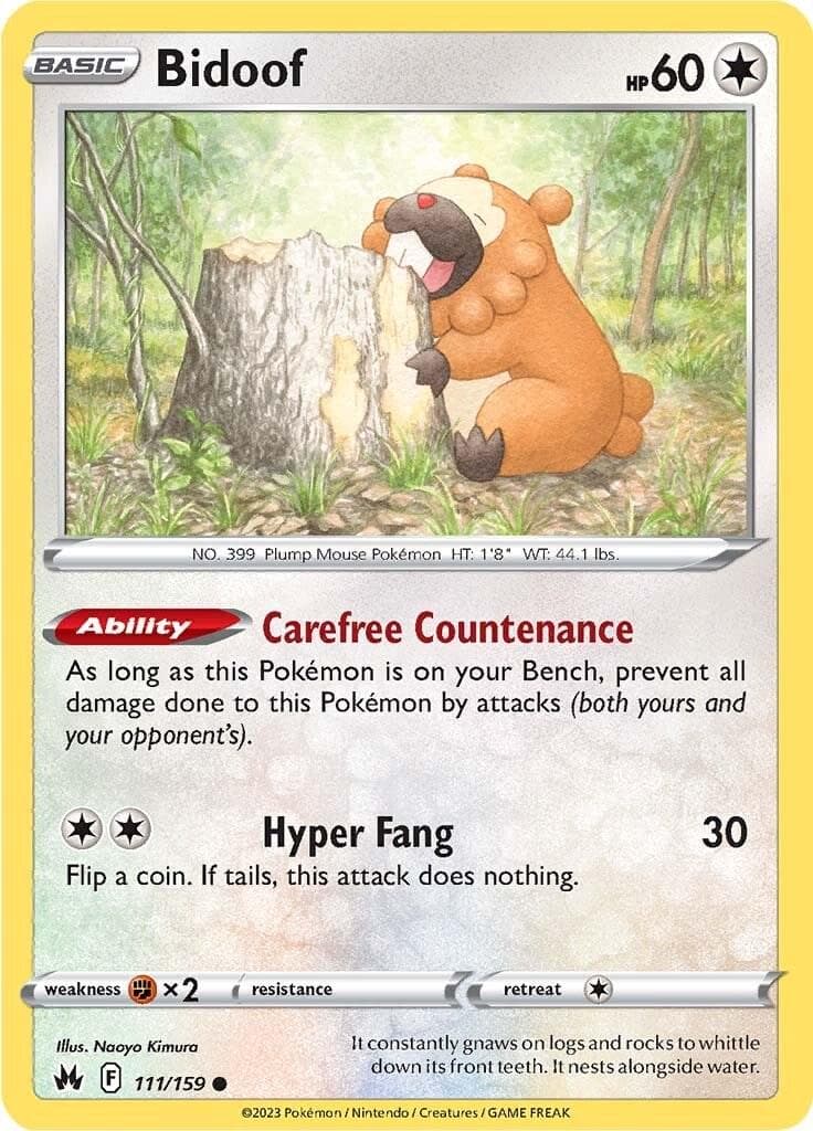 Bidoof #111 — Pokemon Crown Zenith