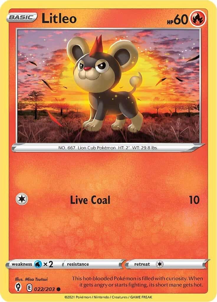 Litleo #22 — Pokemon Evolving Skies