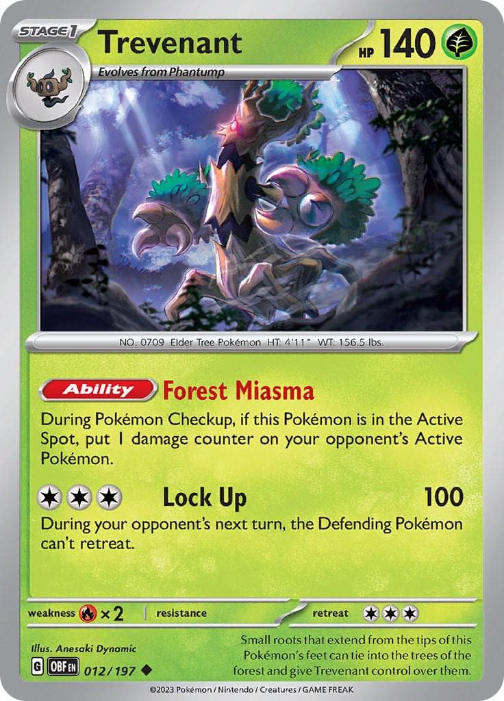 Trevenant #12 — Pokemon Obsidian Flames