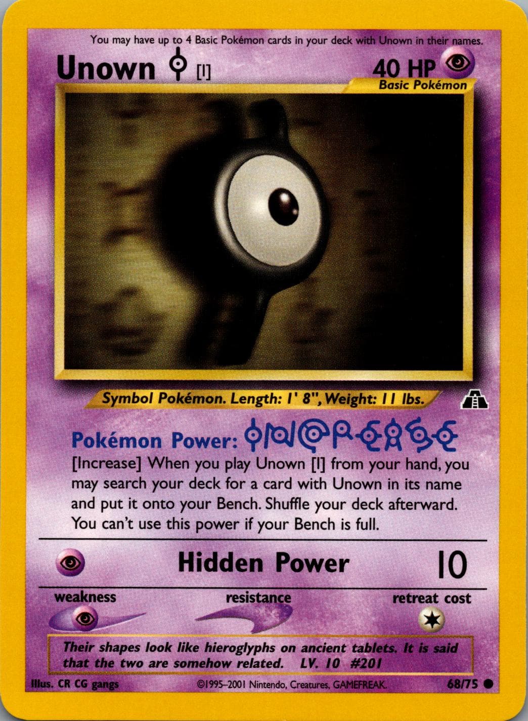 Unown I #68 — Pokemon Neo Discovery