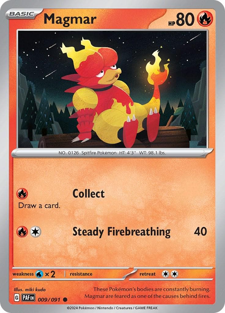 Magmar #9 — Pokemon Paldean Fates