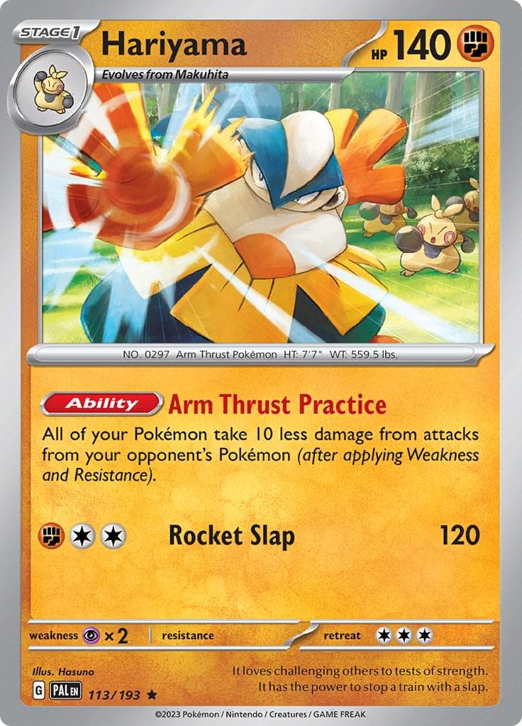 Hariyama #113 — Pokemon Paldea Evolved