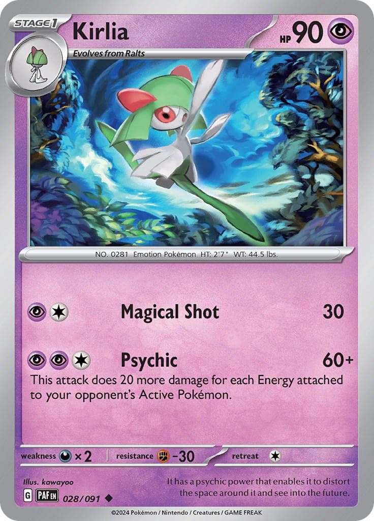 Kirlia #28 — Pokemon Paldean Fates