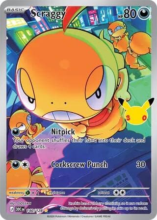 Scraggy #140 — Pokemon 30th Celebration