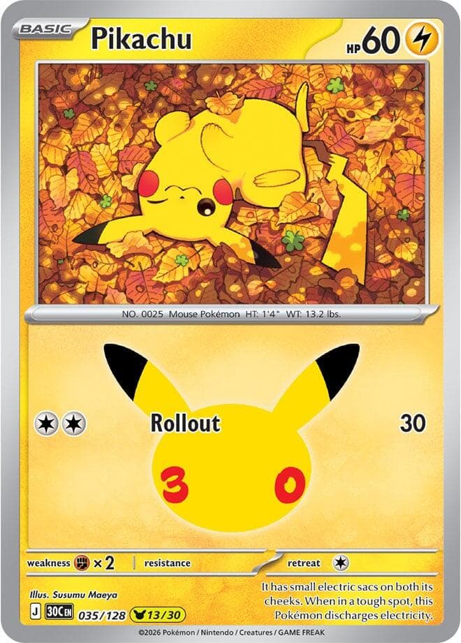 Pikachu #35 — Pokemon 30th Celebration