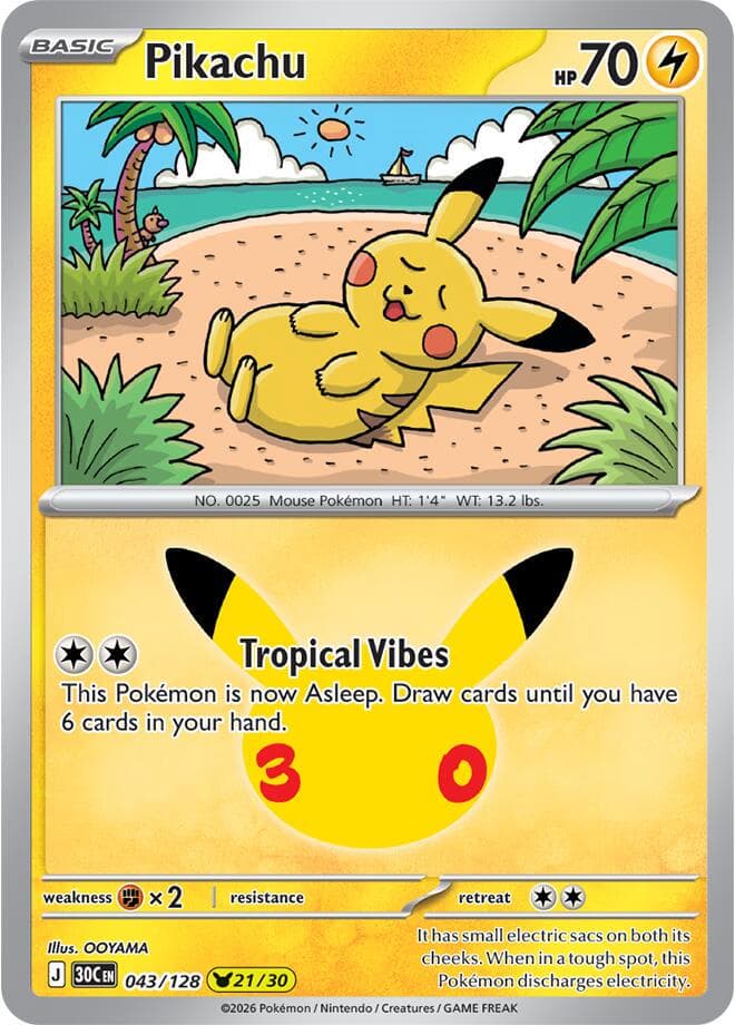 Pikachu #43 — Pokemon 30th Celebration