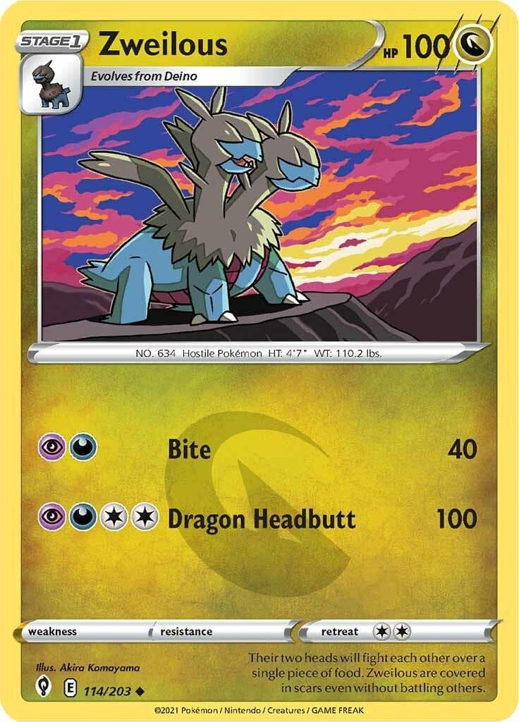 Zweilous #114 — Pokemon Evolving Skies