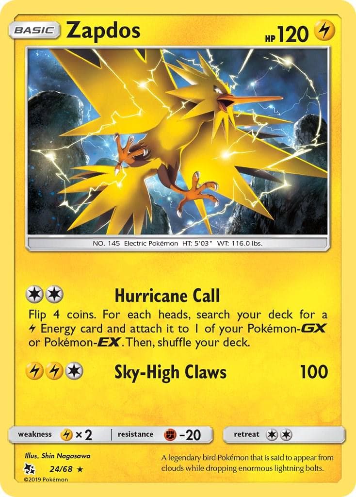 Zapdos #24 — Pokemon Hidden Fates