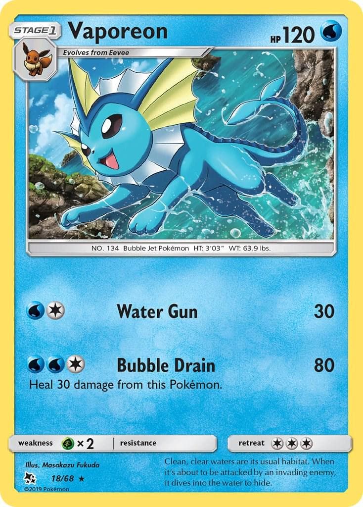 Vaporeon #18 — Pokemon Hidden Fates