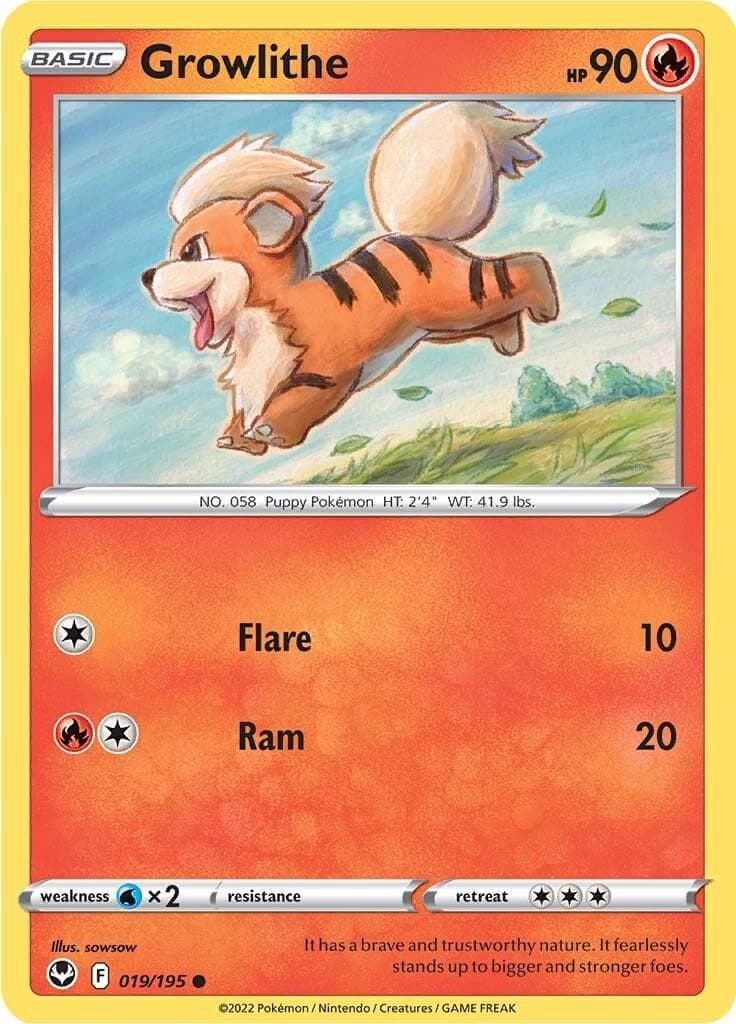 Growlithe #19 — Pokemon Silver Tempest