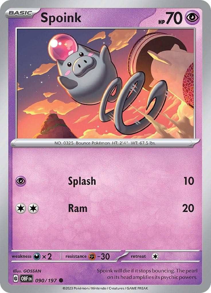 Spoink #90 — Pokemon Obsidian Flames