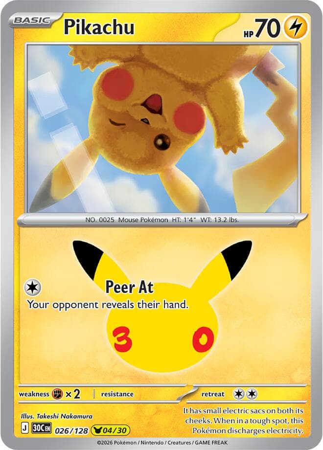 Pikachu #26 — Pokemon 30th Celebration