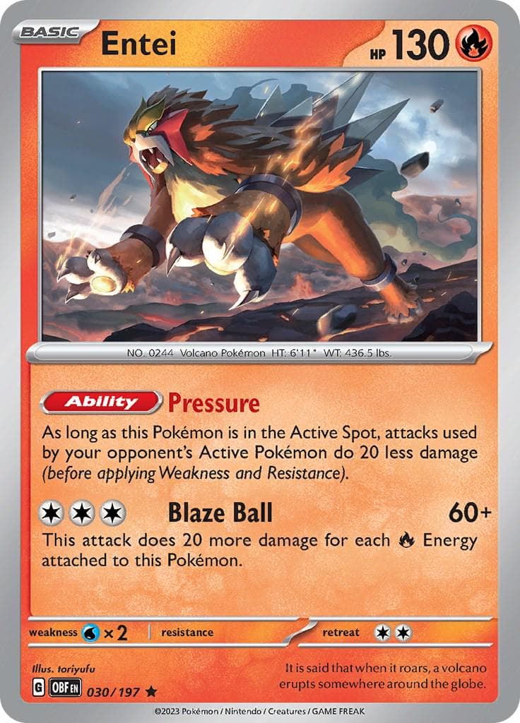 Entei #30 — Pokemon Obsidian Flames