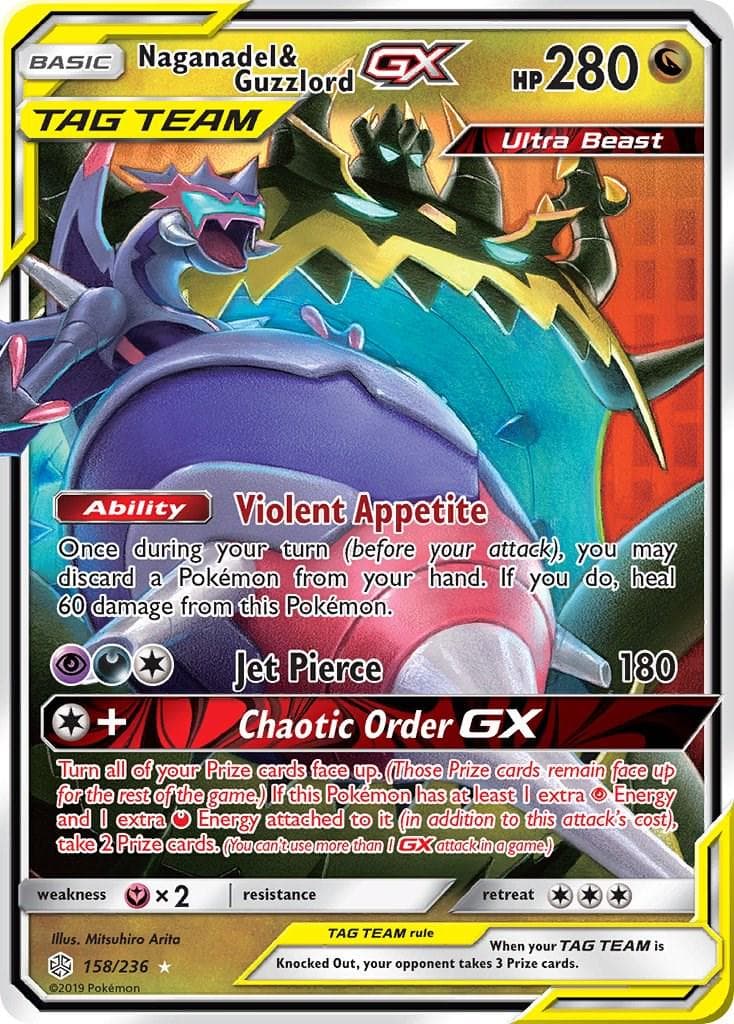 Naganadel & Guzzlord GX #158 — Pokemon Cosmic Eclipse