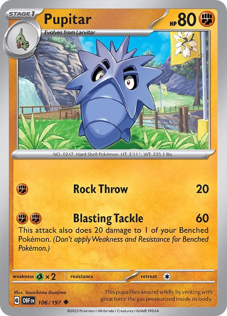 Pupitar #106 — Pokemon Obsidian Flames