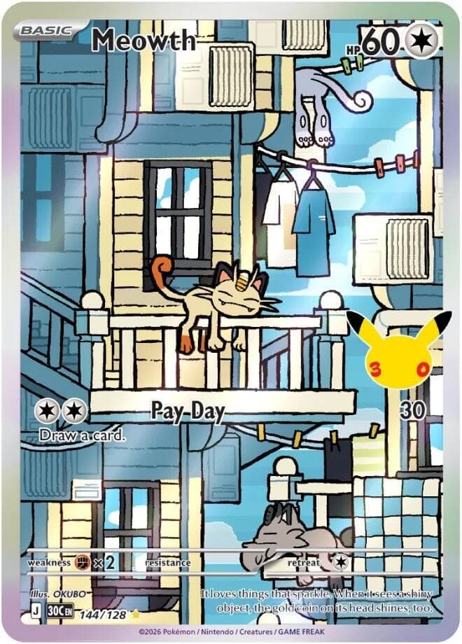 Meowth #144 — Pokemon 30th Celebration