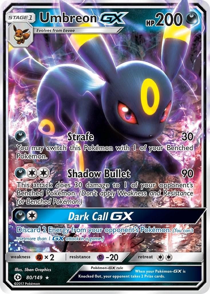 Umbreon GX #80 — Pokemon Sun & Moon