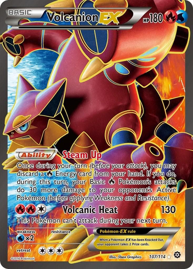 Volcanion EX #107 — Pokemon Steam Siege