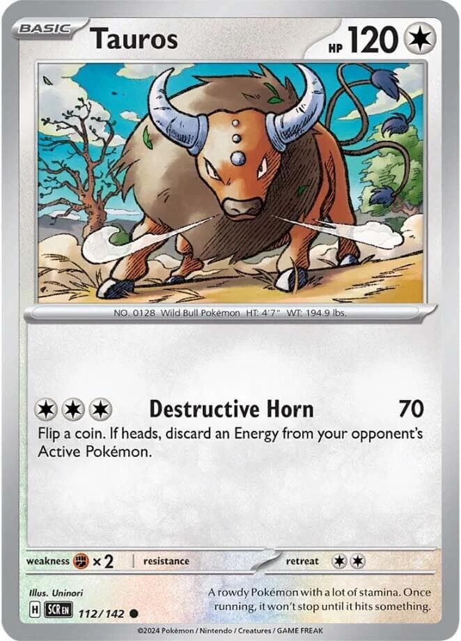 Tauros #112 — Pokemon Stellar Crown