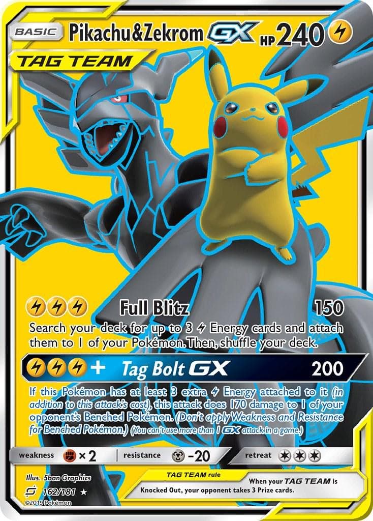 Pikachu & Zekrom GX #162 — Pokemon Team Up