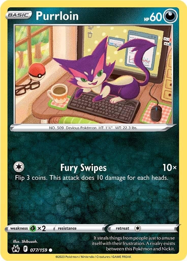 Purrloin #77 — Pokemon Crown Zenith