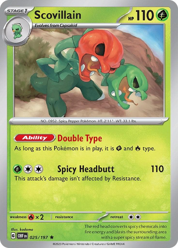 Scovillain #25 — Pokemon Obsidian Flames