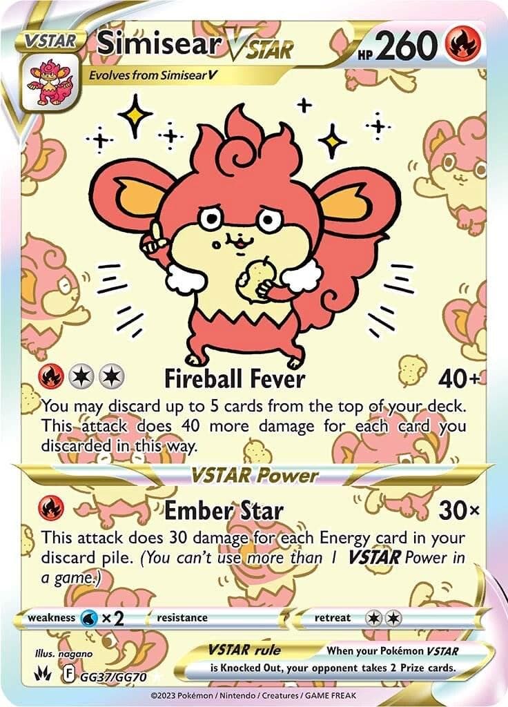 Simisear VSTAR #GG37 — Pokemon Crown Zenith