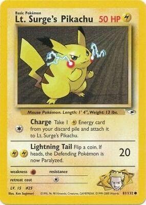 Lt. Surge's Pikachu #81 — Pokemon Gym Heroes