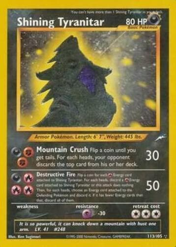 Shining Tyranitar #113 — Pokemon Neo Destiny