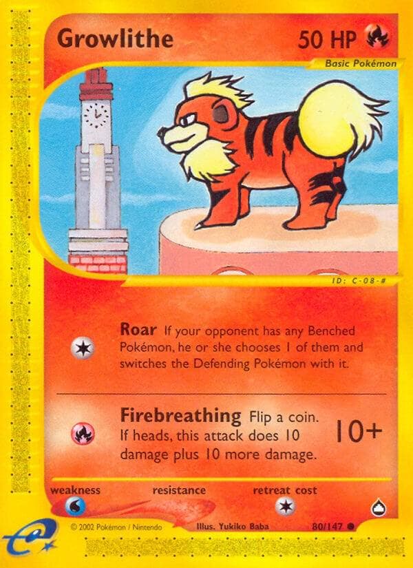 Growlithe #80 — Pokemon Aquapolis