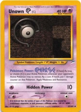 Unown C #57 — Pokemon Neo Destiny