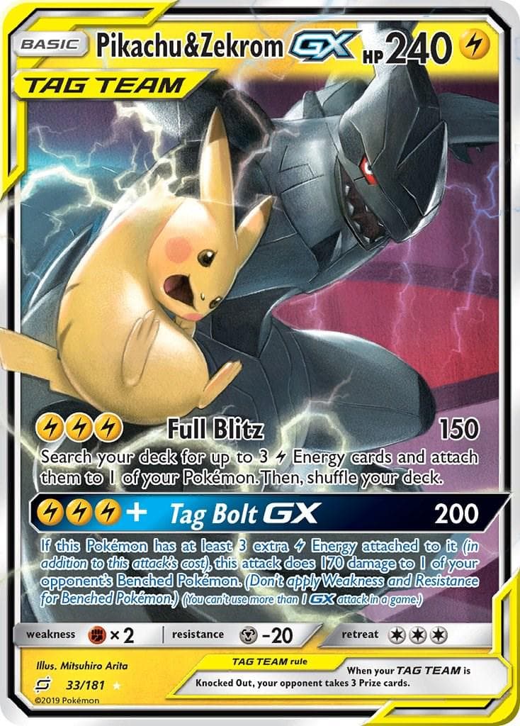 Pikachu & Zekrom GX #33 — Pokemon Team Up