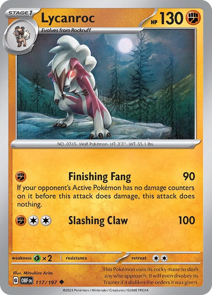 Lycanroc #117 — Pokemon Obsidian Flames